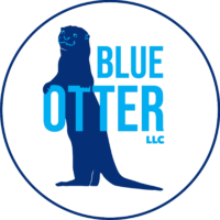 A blue otter in a circle with words Blue Otter LLC.